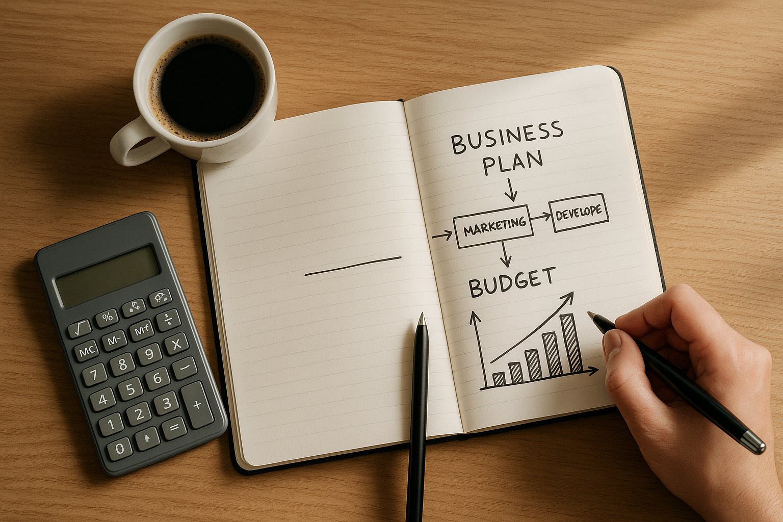 Mapping out a business plan, budget and timeline before launching