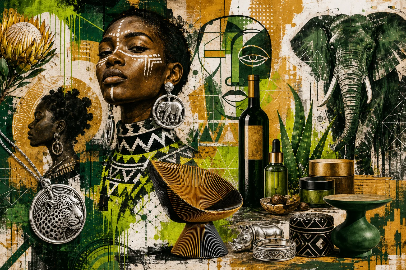 South African luxury brands 2026 — mixed-media graffiti art